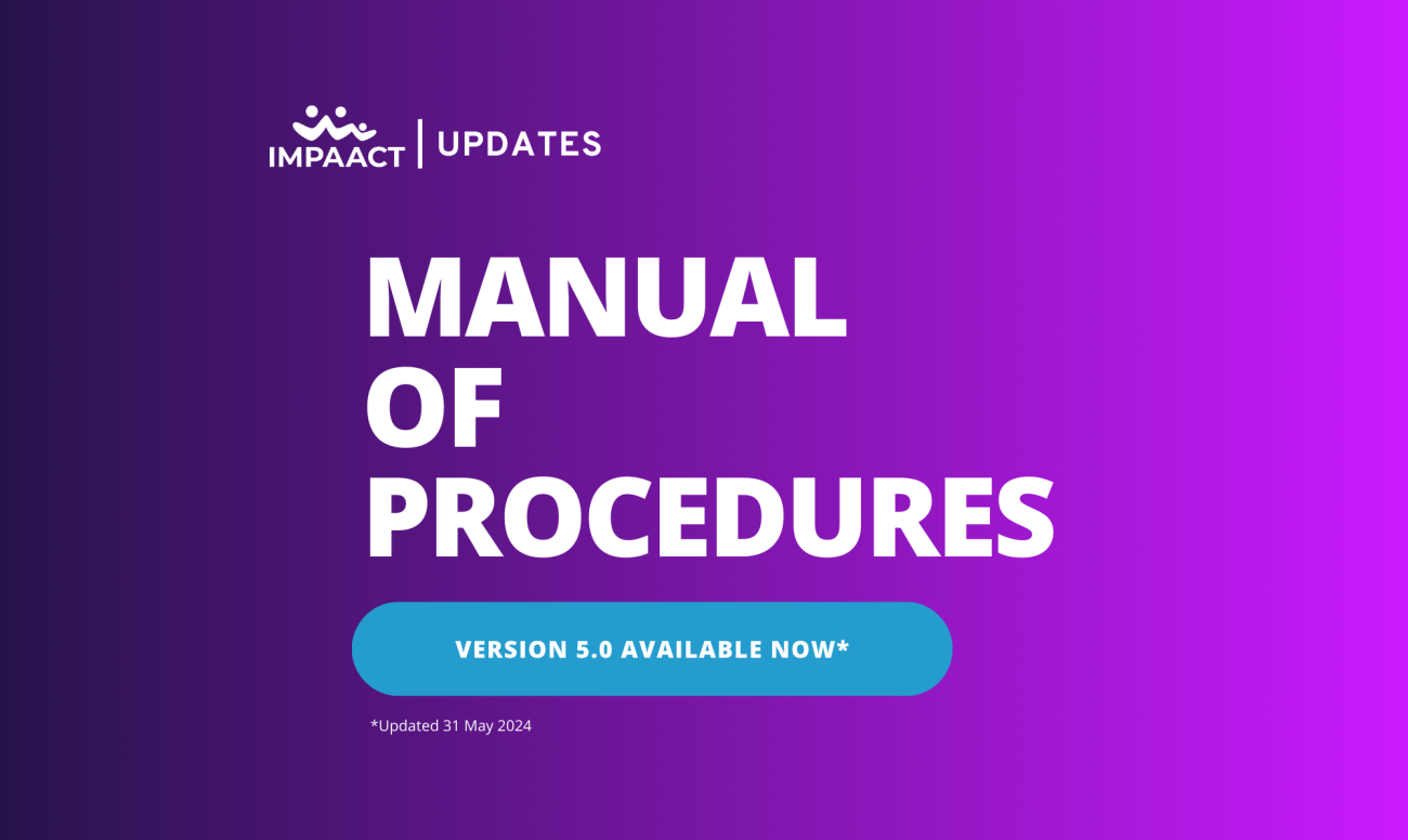 IMPAACT Manual of Procedures Version 5.0 is Now Available