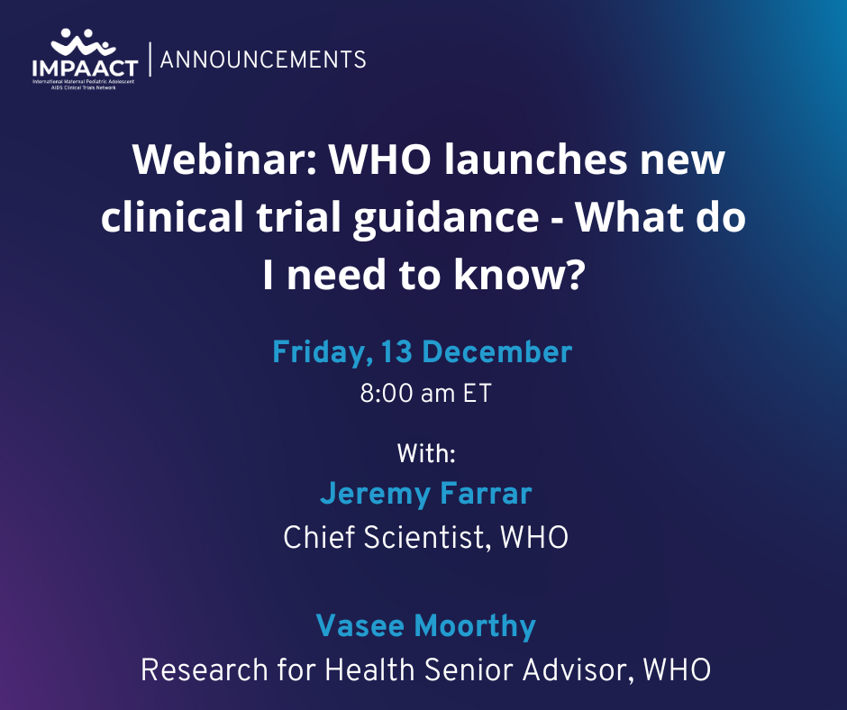 WHO launches new clinical trial guidance webinar